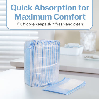 McKesson Classic Plus Fluff Light Absorbency Underpads, 23 x 36 Inch
