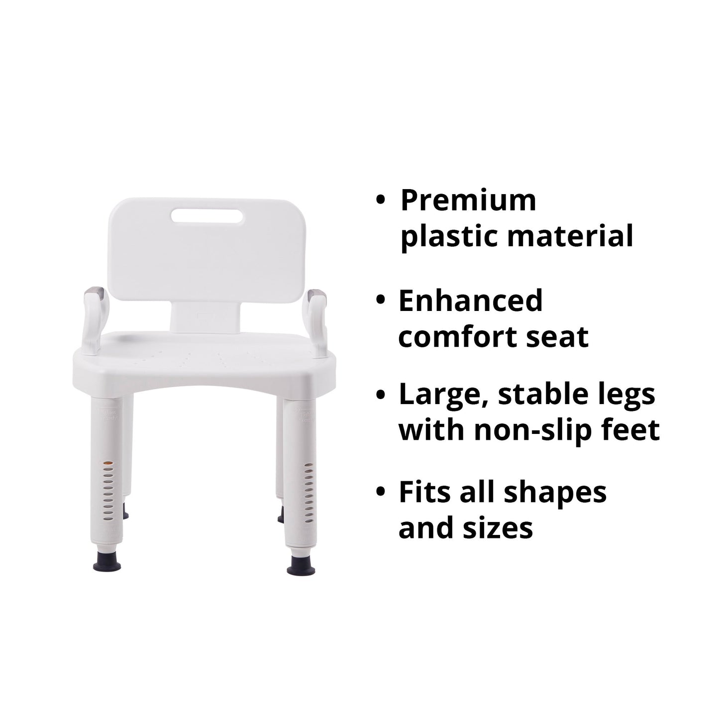 McKesson Bath Bench with Removable Arm Rail and Back, 21.25 Inch Width