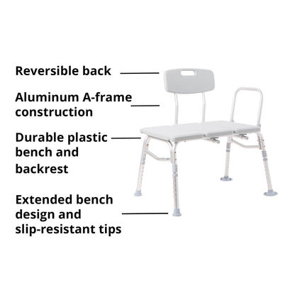 McKesson Aluminum Transfer Bench with Reversible Back