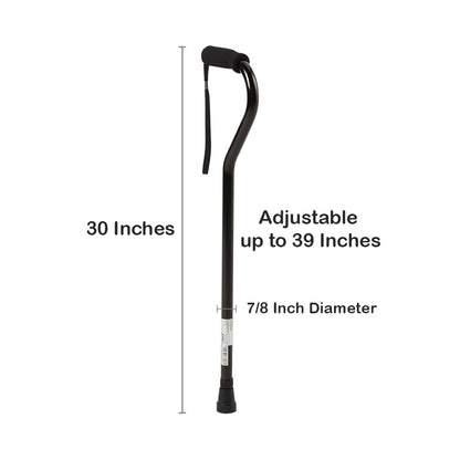 McKesson Aluminum Offset Cane, 30 – 39 Inch Height