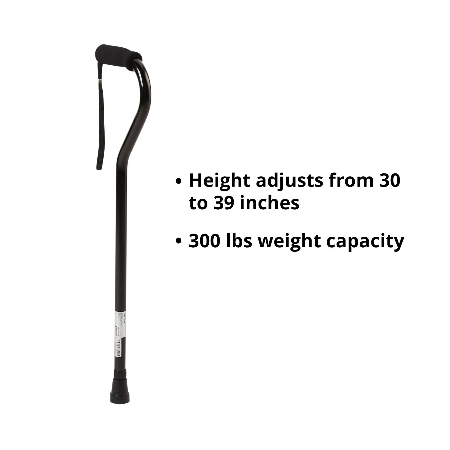 McKesson Aluminum Offset Cane, 30 – 39 Inch Height