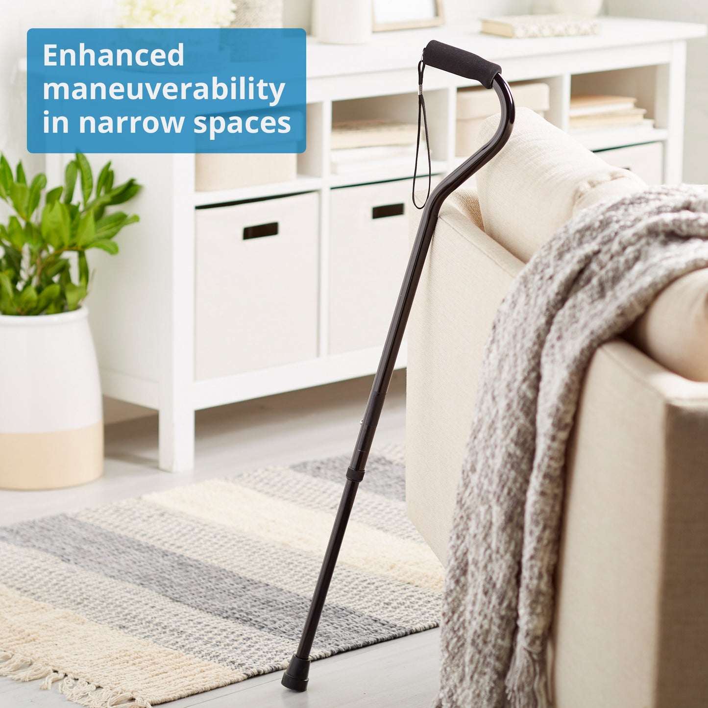 McKesson Aluminum Offset Cane, 30 – 39 Inch Height