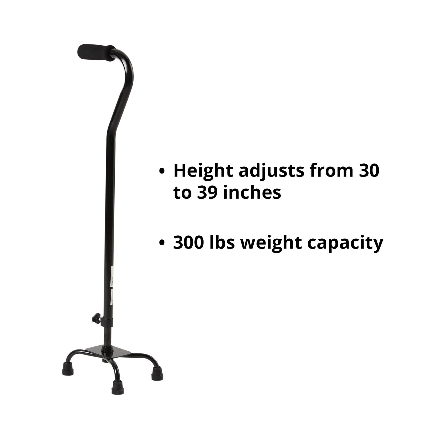 McKesson Adjustable Steel Offset Quad Cane, 30 – 39 Inch Height