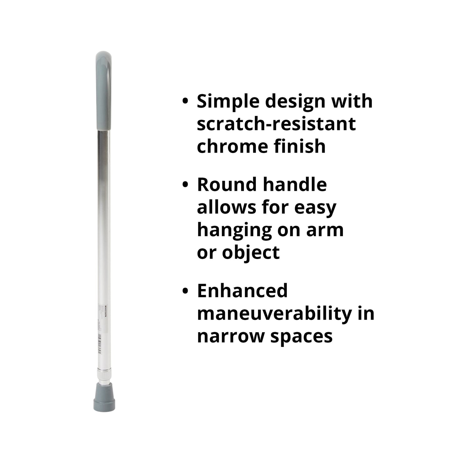McKesson Round Handle Walking Cane, Aluminum