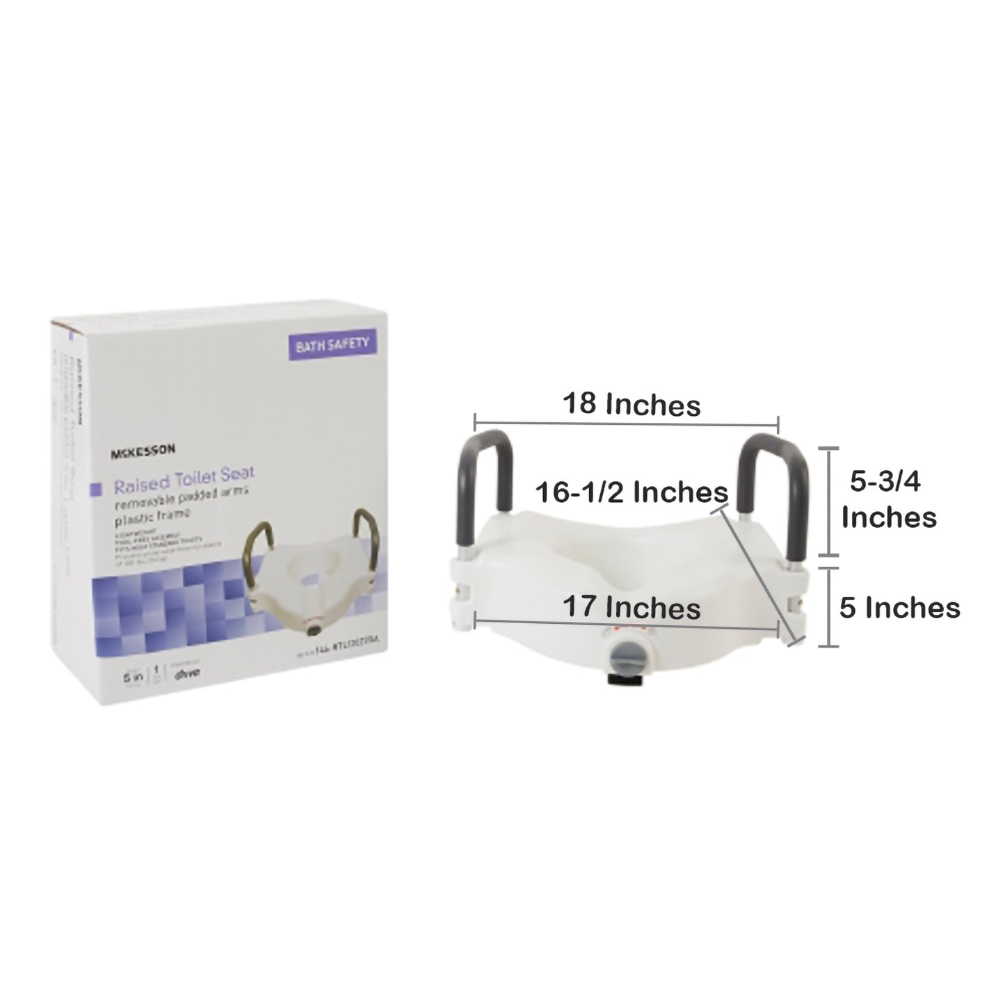 McKesson Raised Toilet Seat, 5-Inch Height