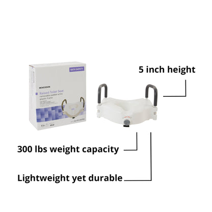 McKesson Raised Toilet Seat, 5-Inch Height