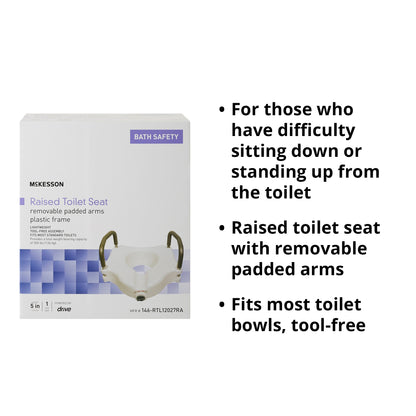 McKesson Raised Toilet Seat, 5-Inch Height