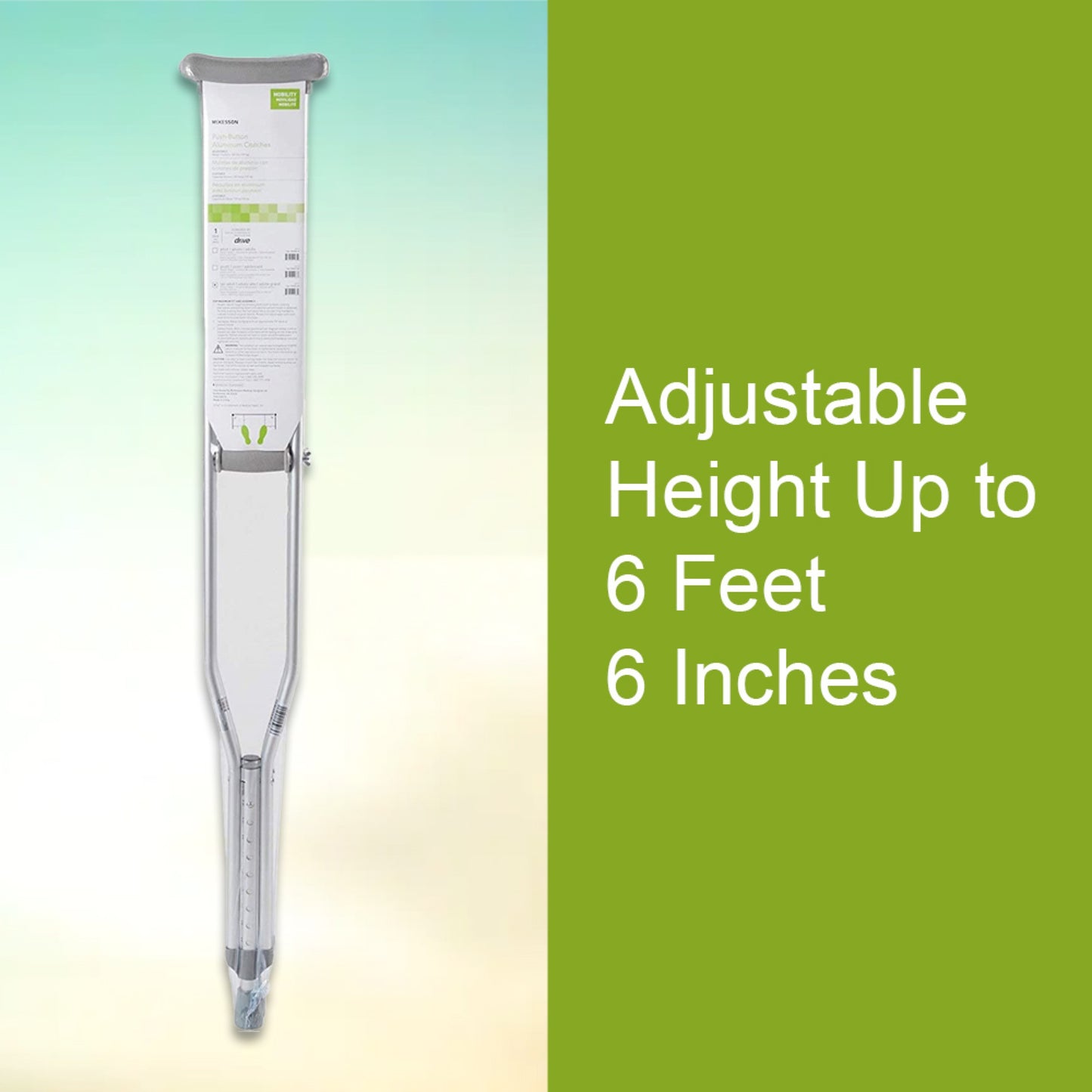 McKesson Underarm Crutches for Adults 5'10" – 6'6", Tall Adult
