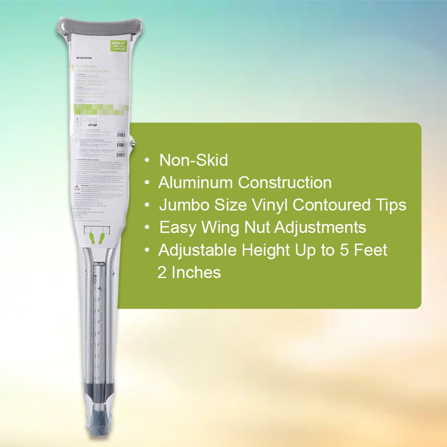 McKesson Underarm Crutches for Children 4'6" – 5'2"