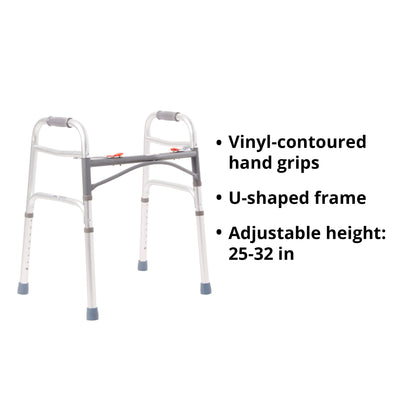McKesson Junior Aluminum Folding Walker, 25 – 32 Inch Height