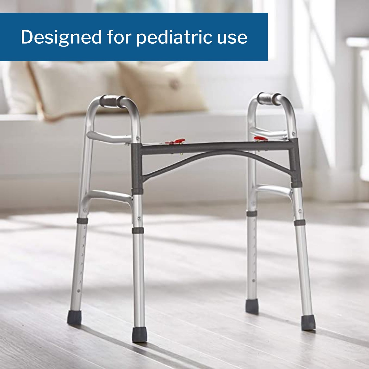 McKesson Junior Aluminum Folding Walker, 25 – 32 Inch Height