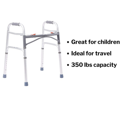 McKesson Junior Aluminum Folding Walker, 25 – 32 Inch Height