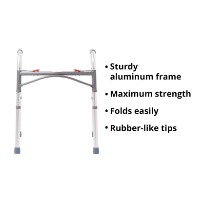 McKesson Junior Aluminum Folding Walker, 25 – 32 Inch Height