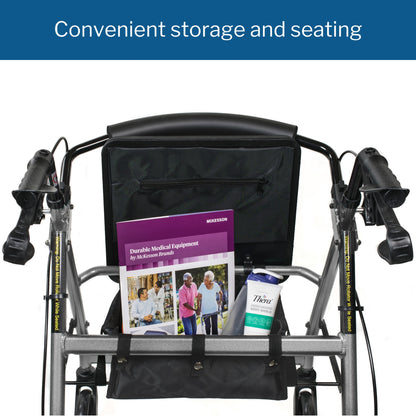 McKesson Folding Aluminum Four-Wheel Rollator, Silver