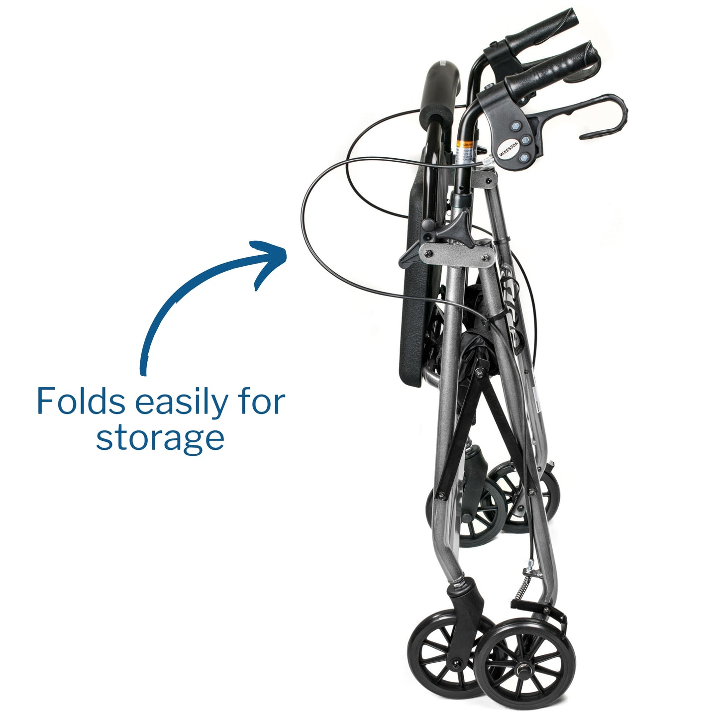 McKesson Folding Aluminum Four-Wheel Rollator, Silver