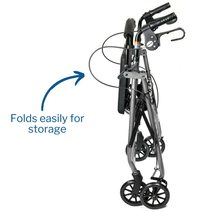 McKesson Folding Aluminum Four-Wheel Rollator, Silver