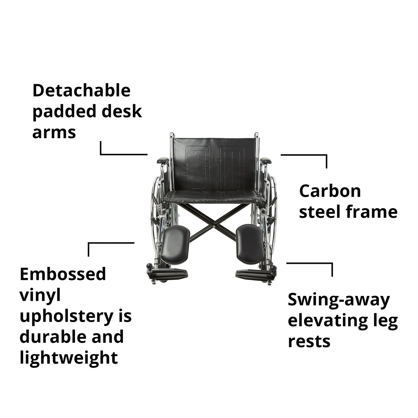McKesson Bariatric Wheelchair, 24-Inch Seat Width