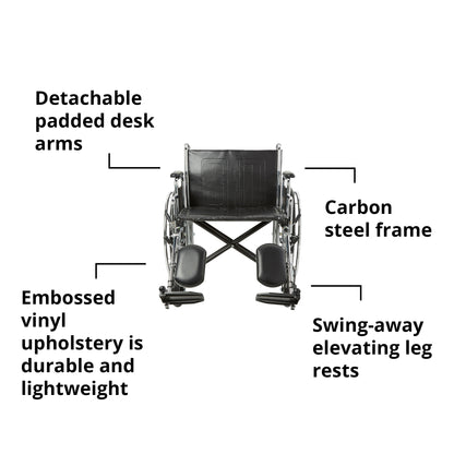 McKesson Bariatric Wheelchair, 24-Inch Seat Width