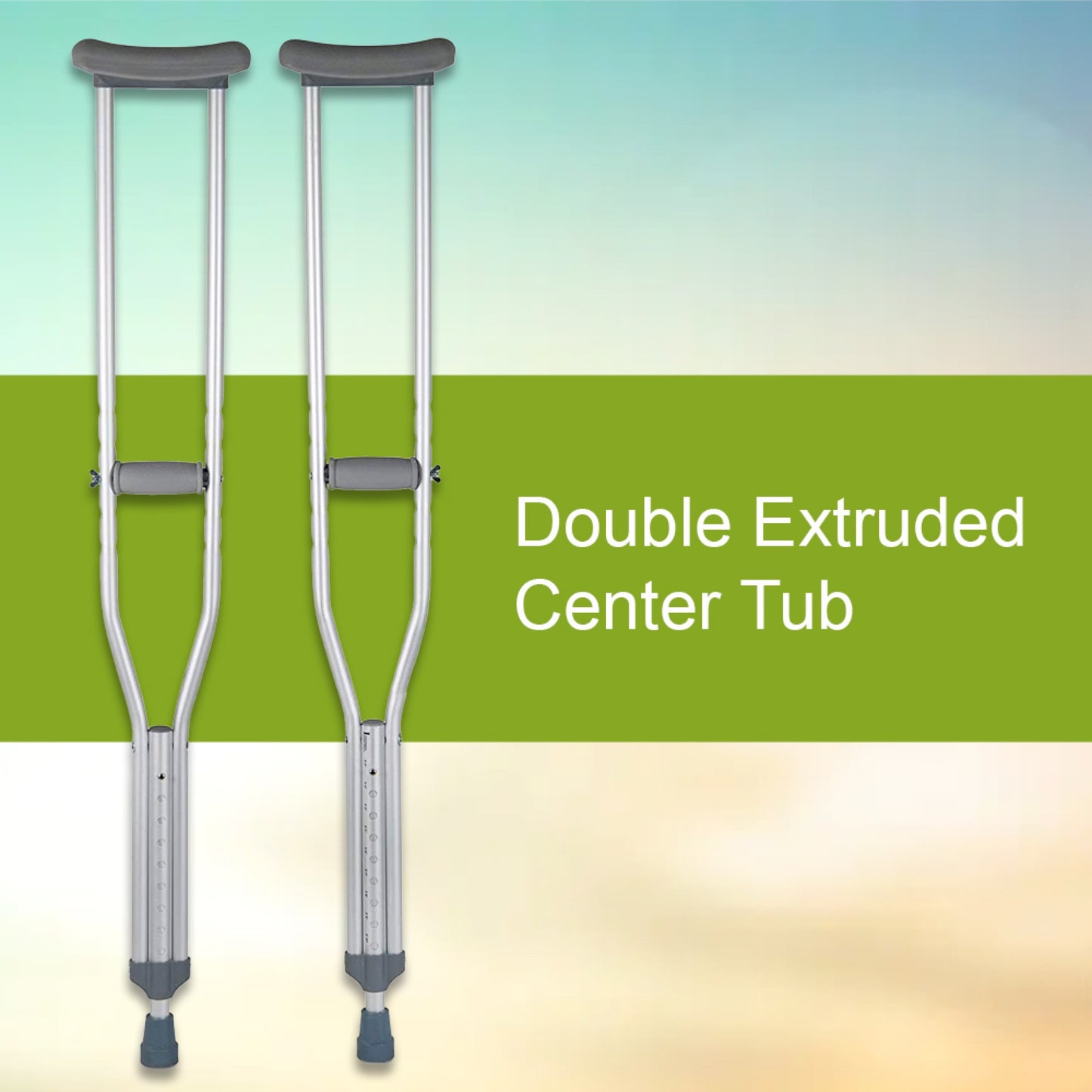 McKesson Adult Underarm Crutches, 5'2" – 5'10"