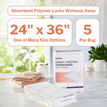 McKesson Ultimate Breathable Underpads, Maximum Protection