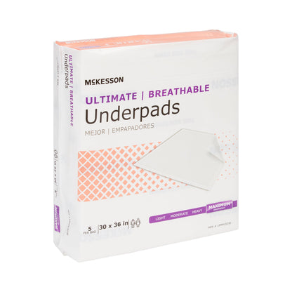 McKesson Ultimate Breathable Underpads, Heavy Absorbency