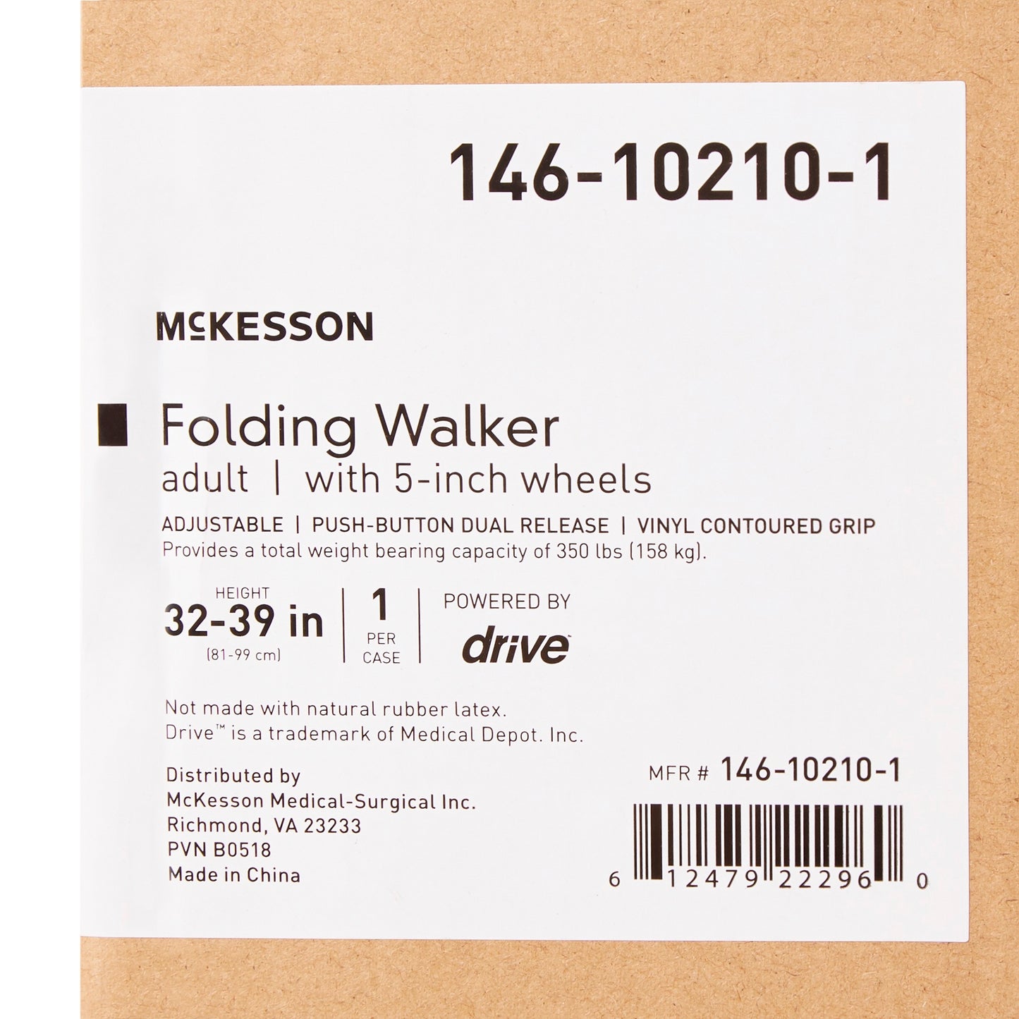 McKesson Folding Aluminum Walker