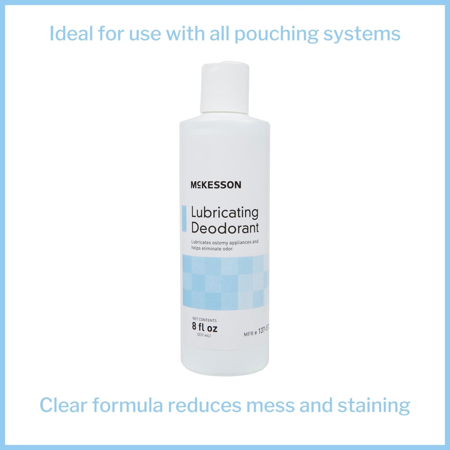 McKesson Lubricating Ostomy Appliance Deodorant, 8-Ounce squeeze Bottle