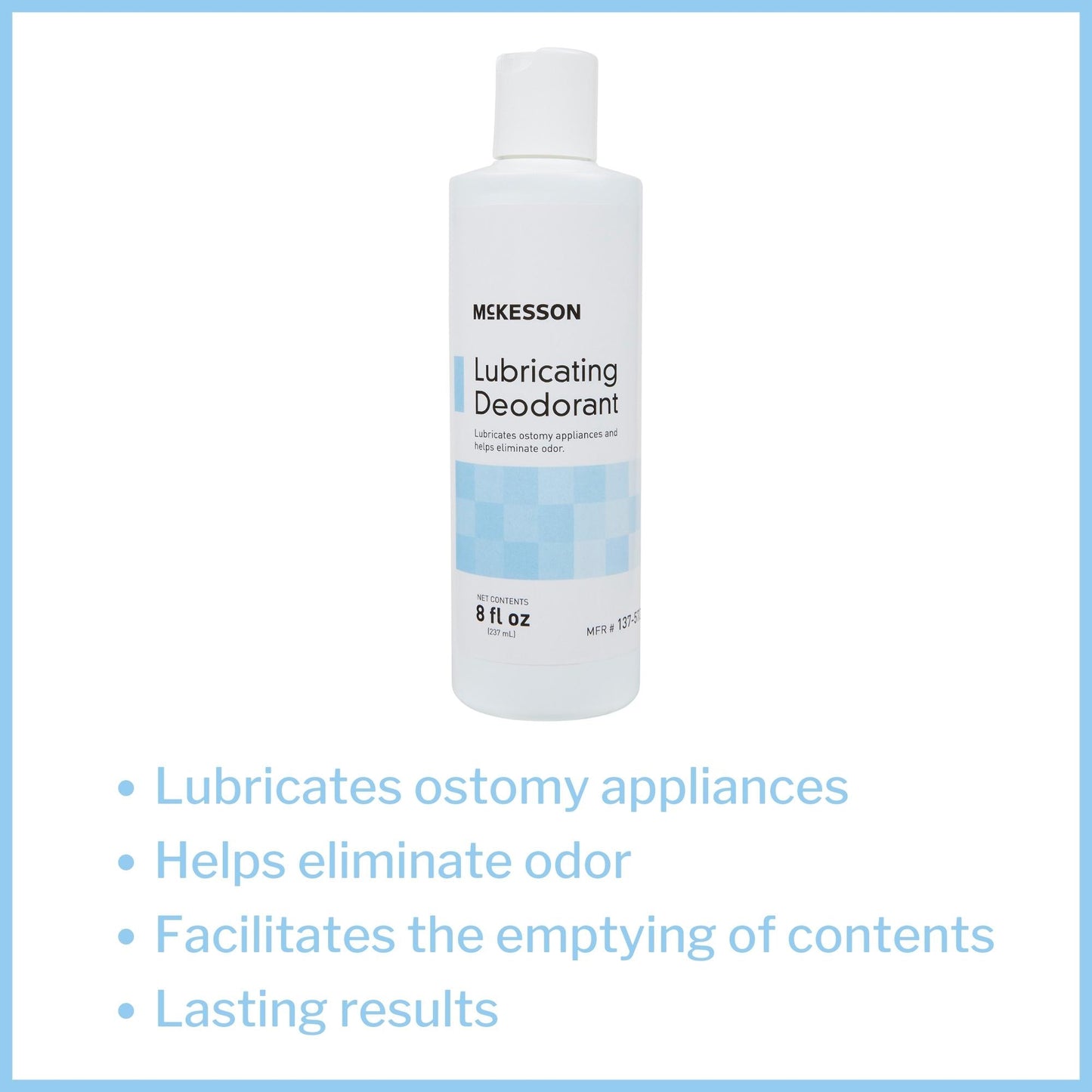 McKesson Lubricating Ostomy Appliance Deodorant, 8-Ounce squeeze Bottle
