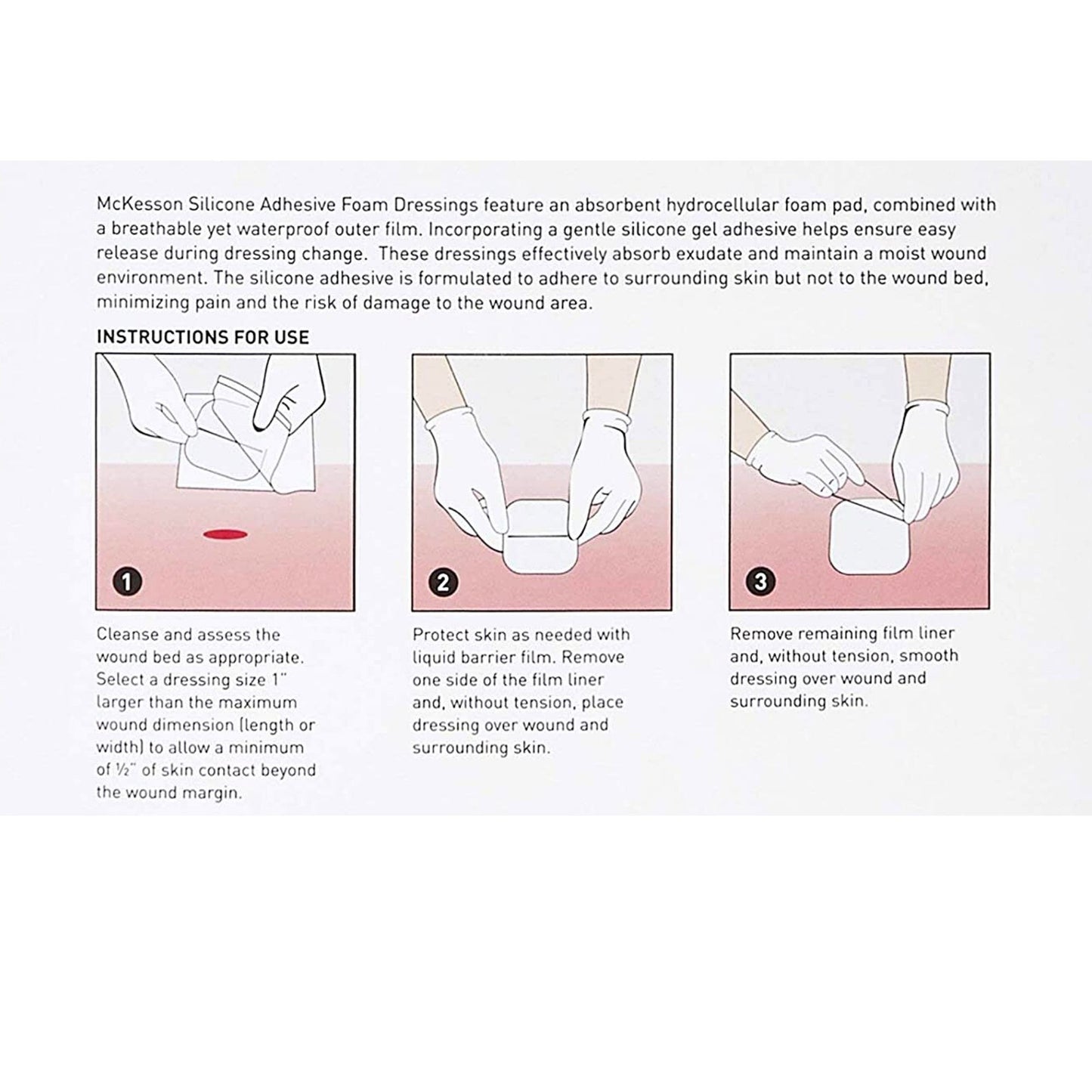 McKesson Silicone Gel Adhesive without Border Silicone Foam Dressing