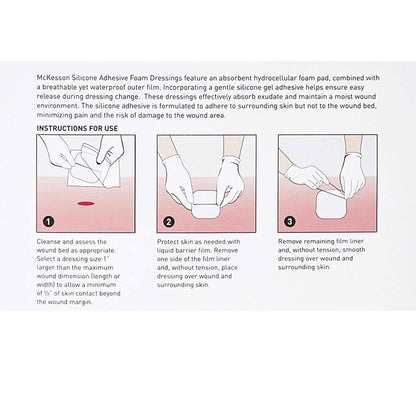 McKesson Silicone Gel Adhesive without Border Silicone Foam Dressing