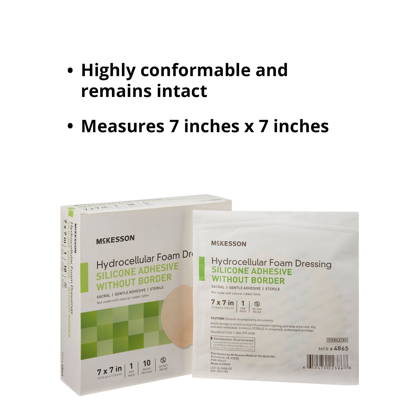 McKesson Hydrocellular Foam Dressing, Silicone Adhesive