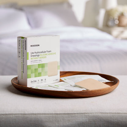 McKesson Lite Hydrocellular Foam Dressing w/ Silicone Adhesive w/o Border