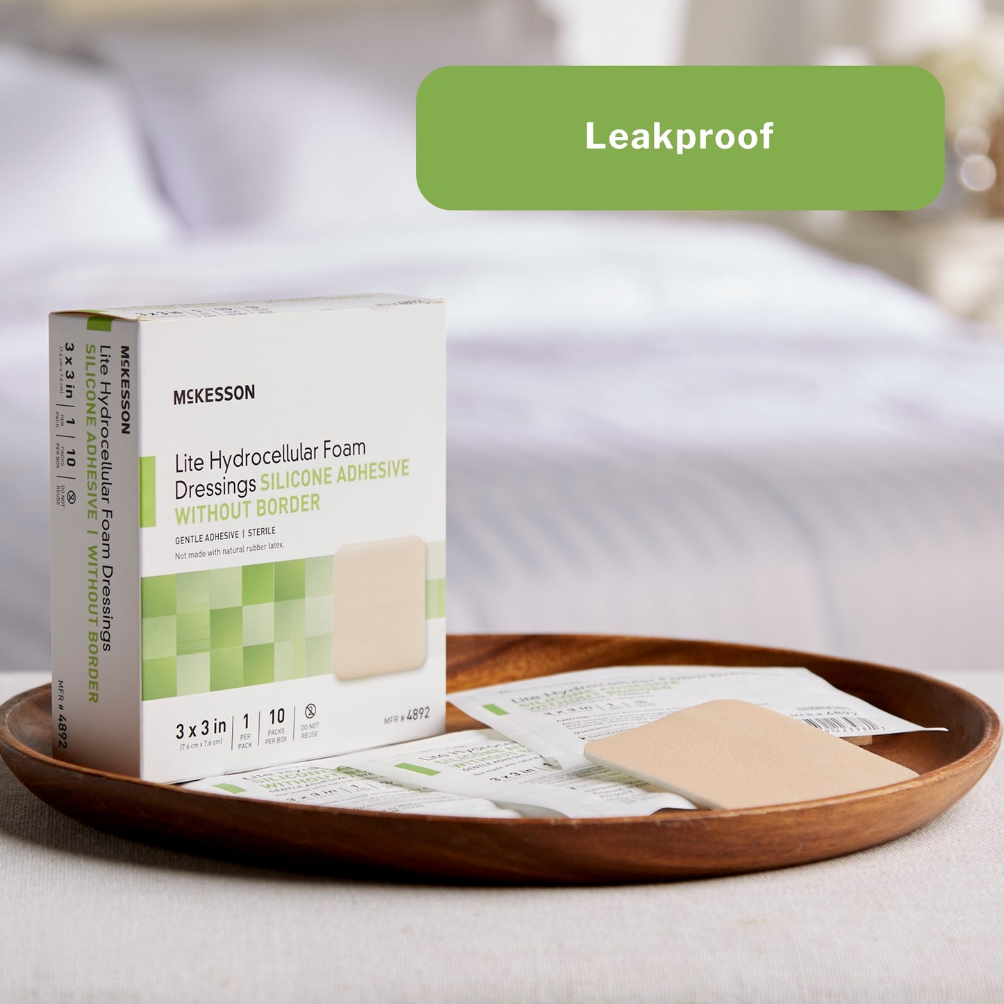 McKesson Lite Hydrocellular Foam Dressing w/ Silicone Adhesive w/o Border