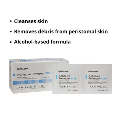 McKesson Adhesive Remover, 2-2/5 x 2-2/5 Inch Wipe