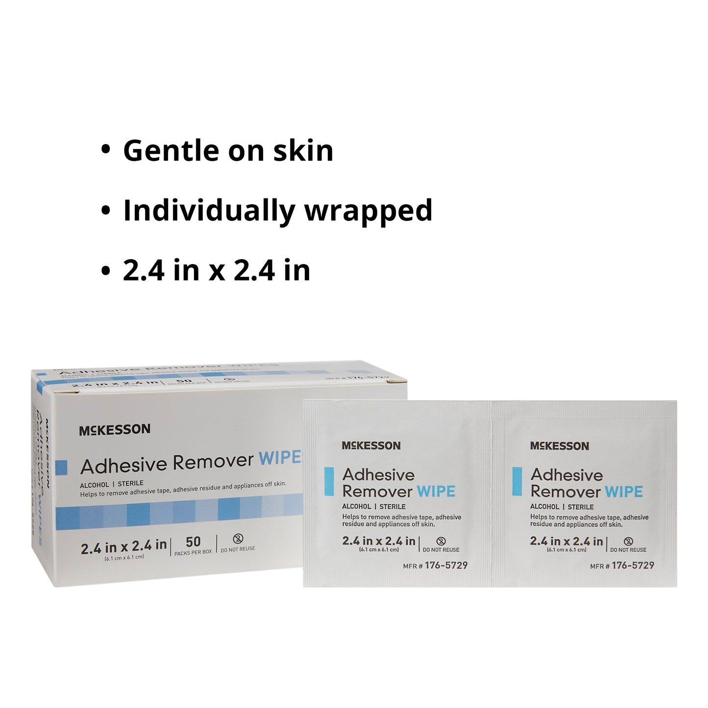 McKesson Adhesive Remover, 2-2/5 x 2-2/5 Inch Wipe