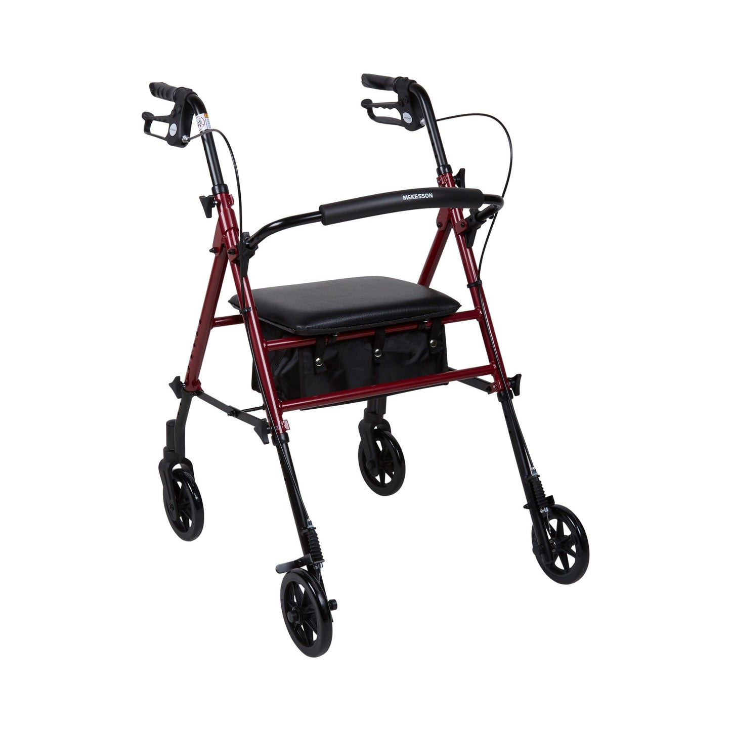 McKesson Four-Wheel Rollator, Red