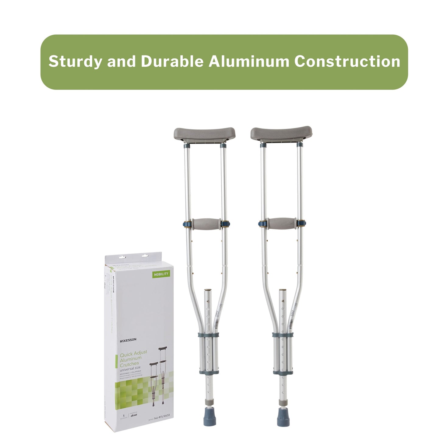 McKesson Underarm Crutches, 4'6" – 6'6"