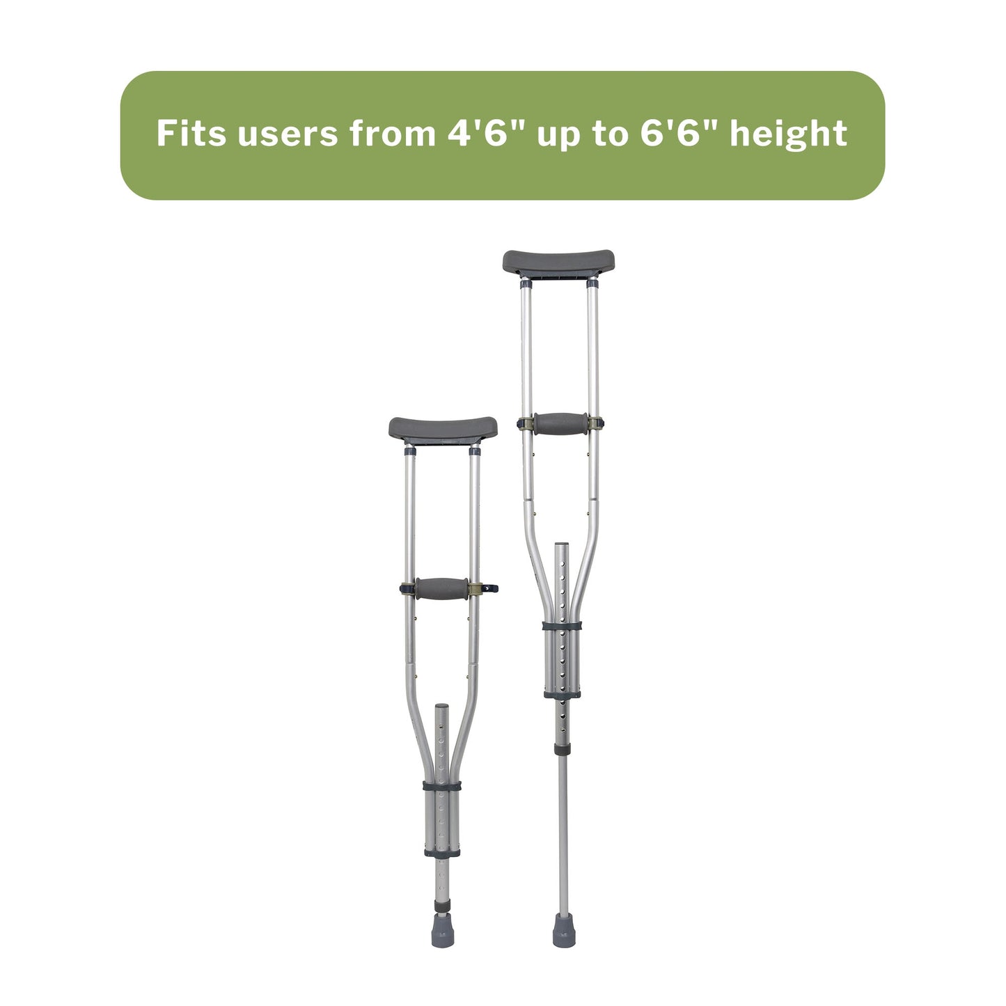 McKesson Underarm Crutches, 4'6" – 6'6"