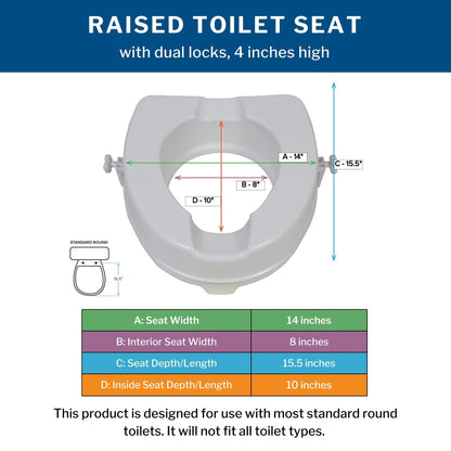 McKesson Raised Toilet Seat, 4-Inch Height