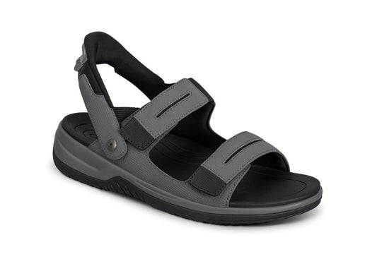 Neptune Men's Hands-Free Sandals, Gray, angle view
