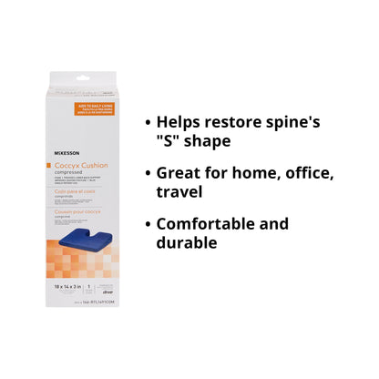 McKesson Compressed Coccyx Cushion, 18 x 14 x 3 Inch