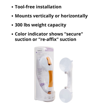 McKesson White / Yellow Plastic Suction-Cup Grab Bar