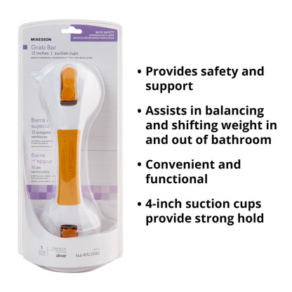 McKesson White / Yellow Plastic Suction-Cup Grab Bar