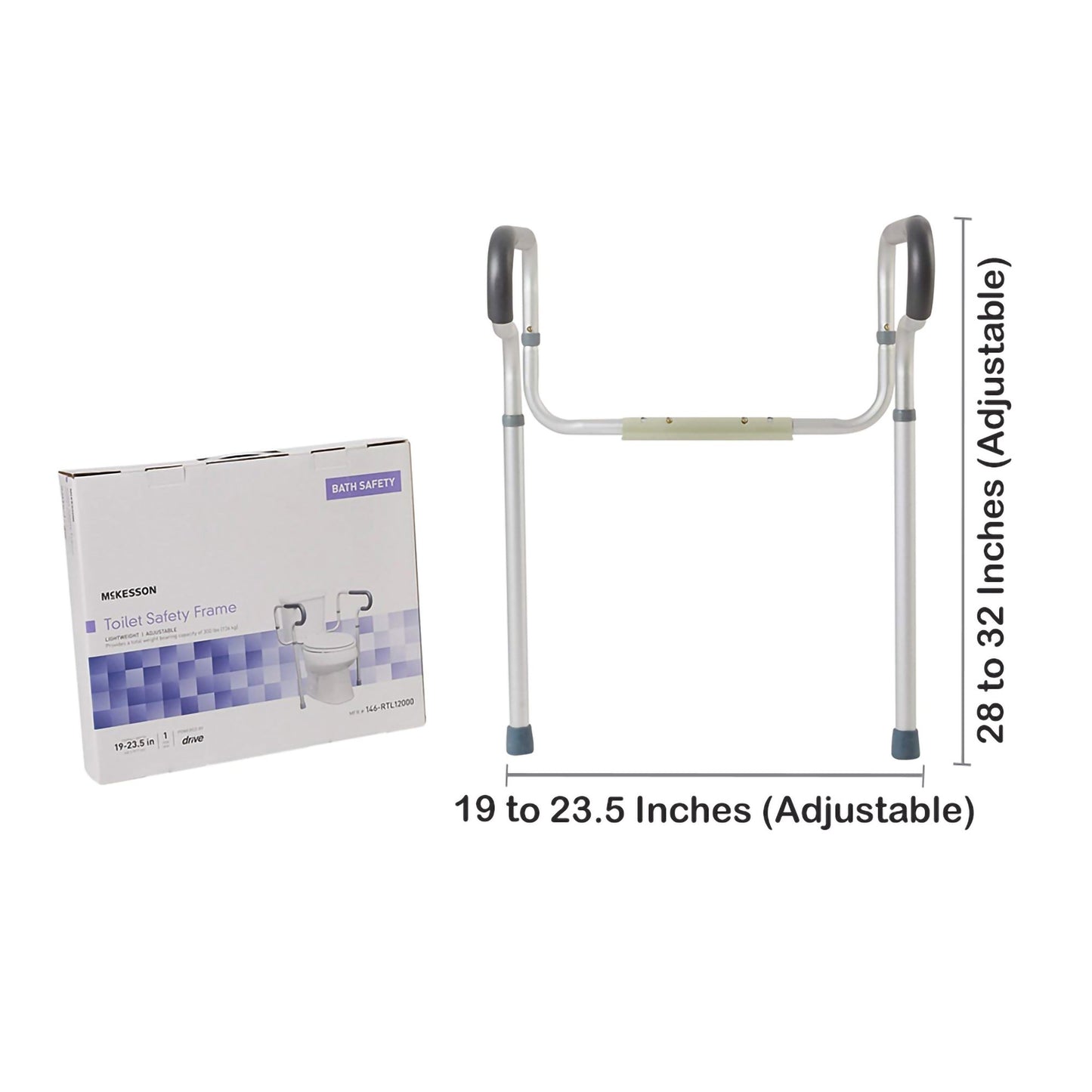 McKesson Toilet Safety Rail, Gray Aluminum