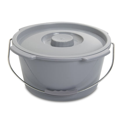 McKesson Commode Bucket With Metal Handle And Cover, 7-1/2 Quart