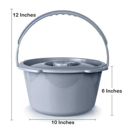 McKesson Commode Bucket With Metal Handle And Cover, 7-1/2 Quart