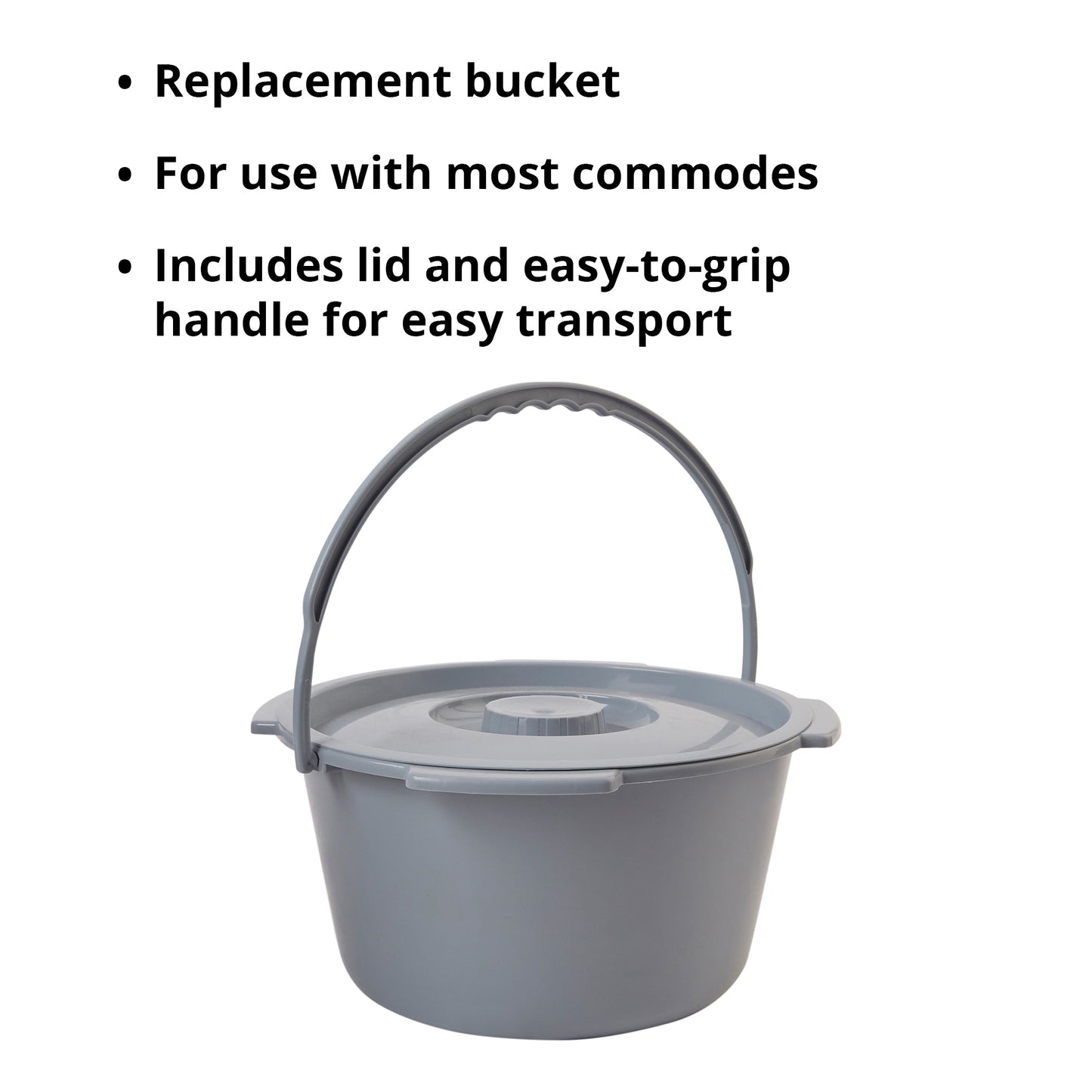 McKesson Commode Bucket With Metal Handle And Cover, 7-1/2 Quart