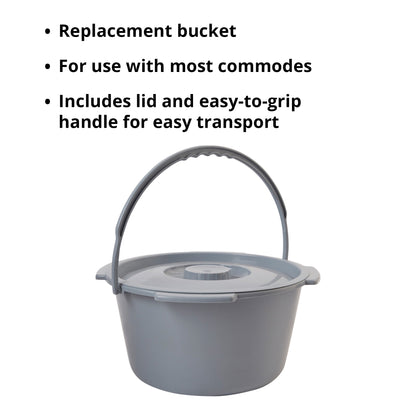 McKesson Commode Bucket With Metal Handle And Cover, 7-1/2 Quart