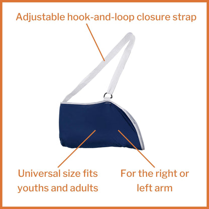McKesson Universal Blue Cotton / Polyester Arm Sling, One Size Fits Most
