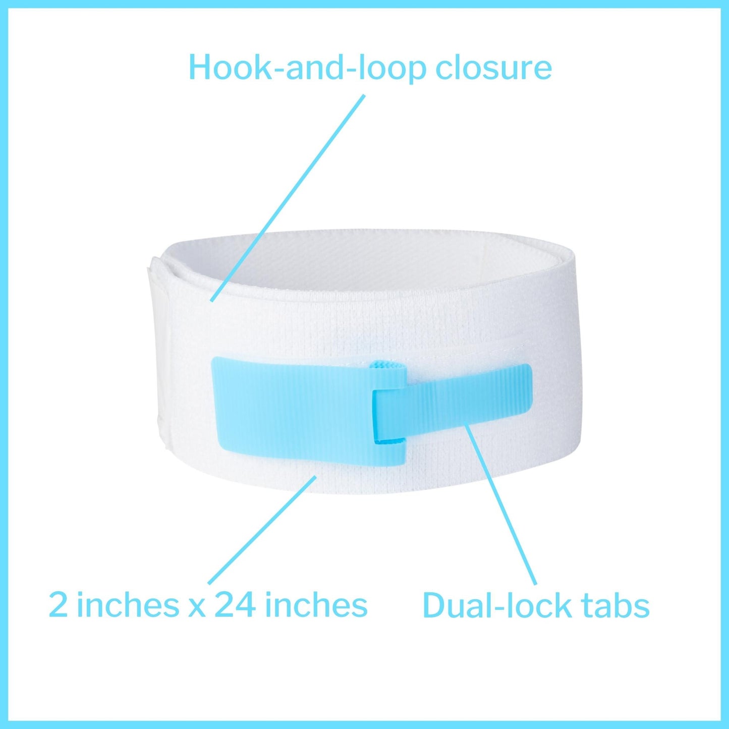 McKesson Foley Catheter Holder Leg Strap With Dual-Locking Tabs, 2 x 24 Inch
